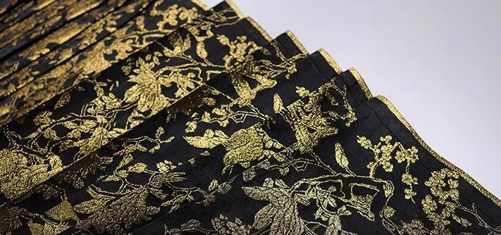 Women's Modern 2-Piece Ma Mian Skirt Hanfu Set Embroidered Polyester| HANFUBAO