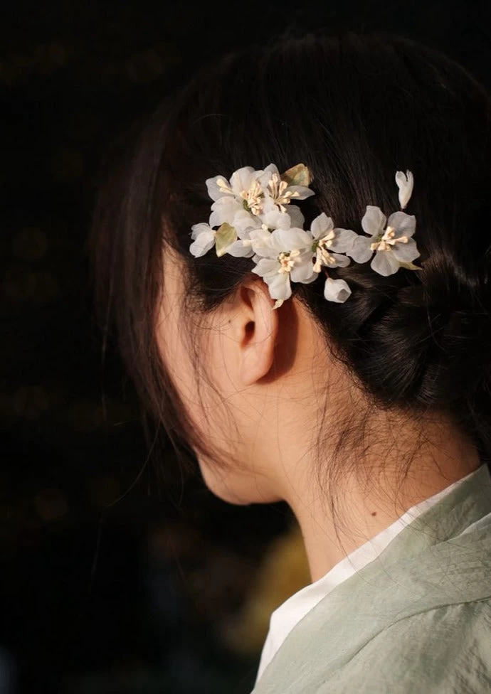 Chinese Hanfu Gardenia Yarn Flower Clip Pin 8 Colors 9cm| HANFUBAO