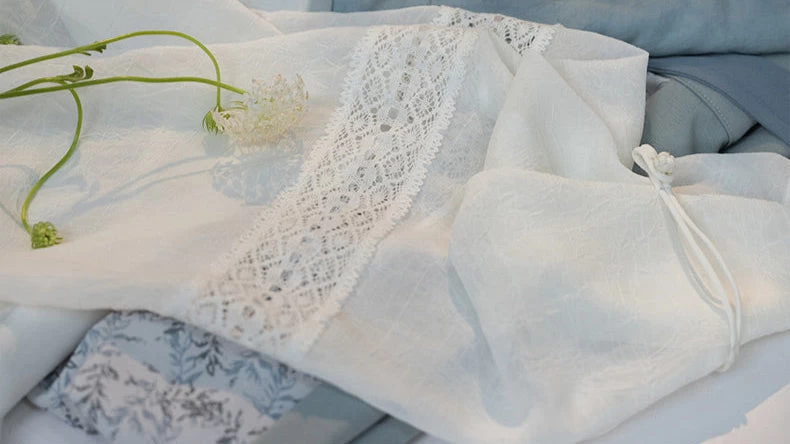 Women’s 4-Piece Blue Jasmine Daily Hanfu Set,  Blend | HANFUBAO