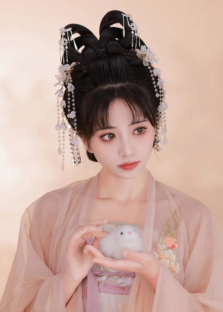 Women’s 2-Piece Pear Blossom Hair Clips, Shrink Plastic | HANFUBAO