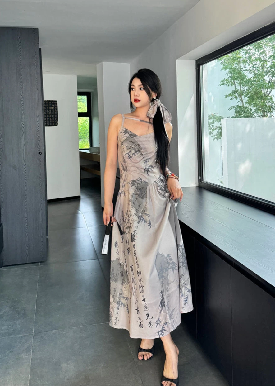 Women’s Plus Size Qipao 3-Piece Set Bamboo Print| HANFUBAO