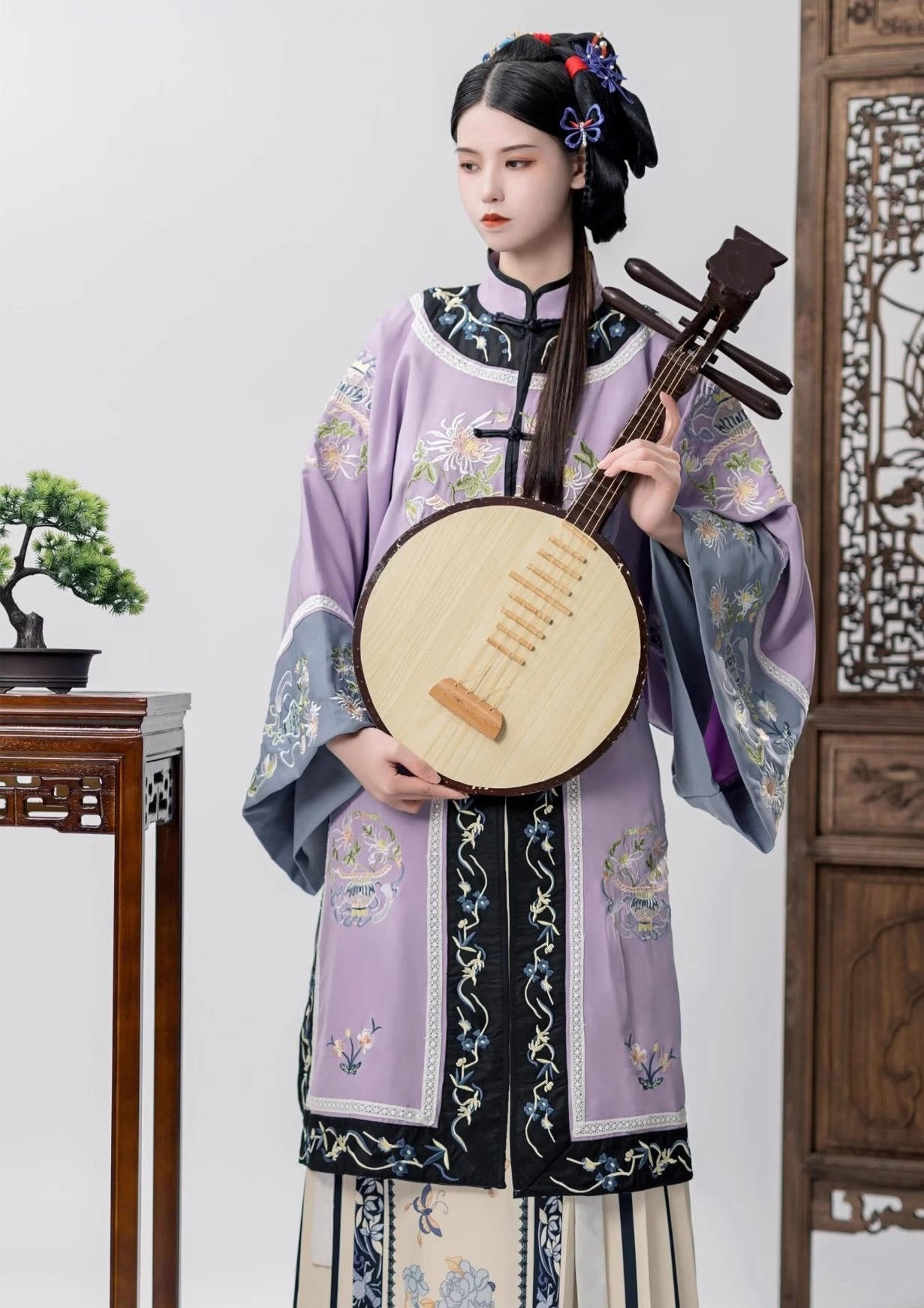 Women’s Qing Hanfu 2-Piece Shirt & Skirt Set, Hazy Moon Plus Size| HANFUBAO