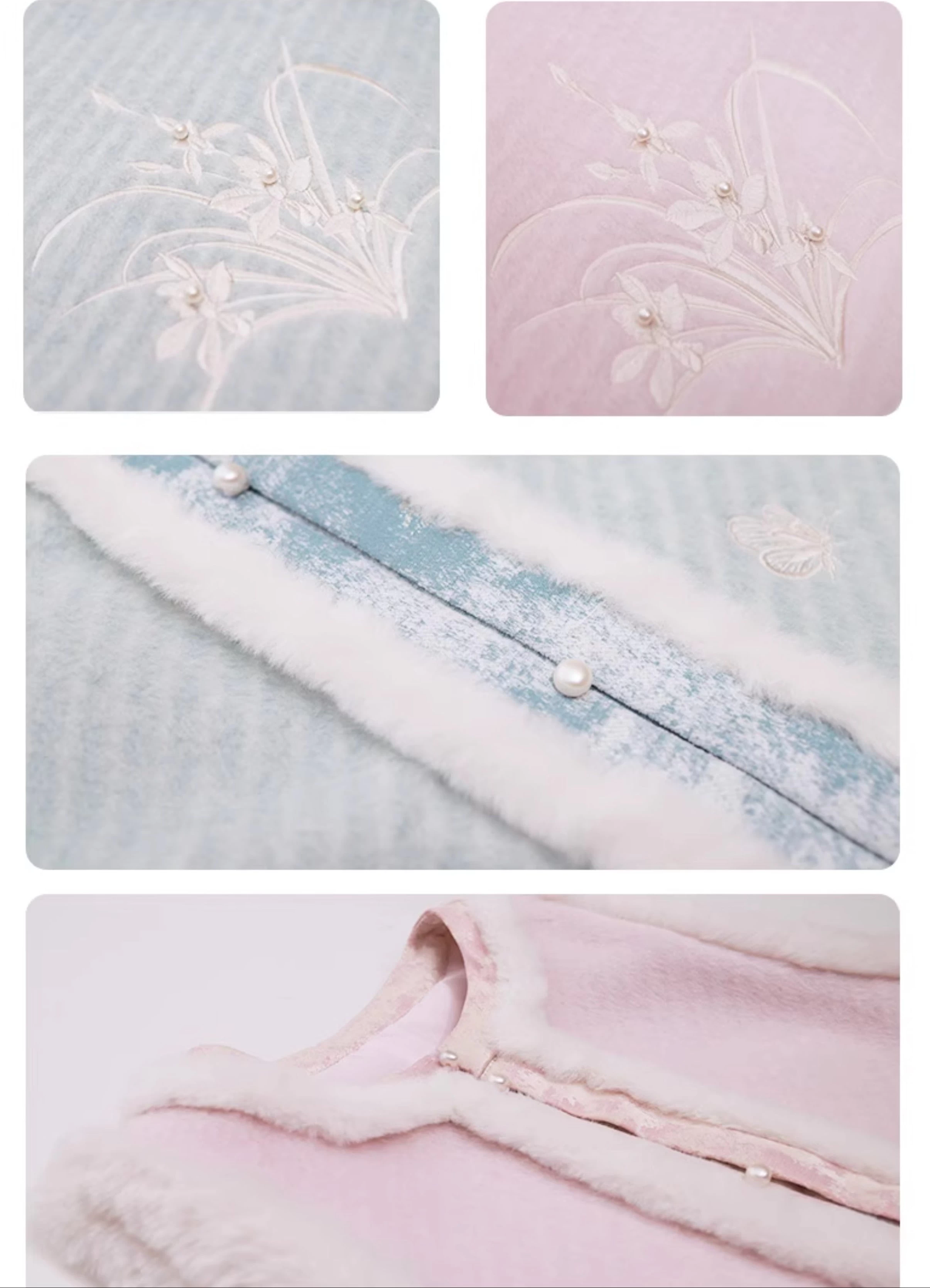 Women’s Linen-Blend Modern Daily Hanfu 3-Piece Set Snowy Plush | HANFUBAO