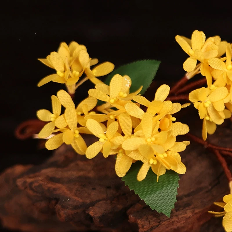 Women Yarn Flower Hair Clips Set, Sweet Osmanthus Embroidered | HANFUBAO