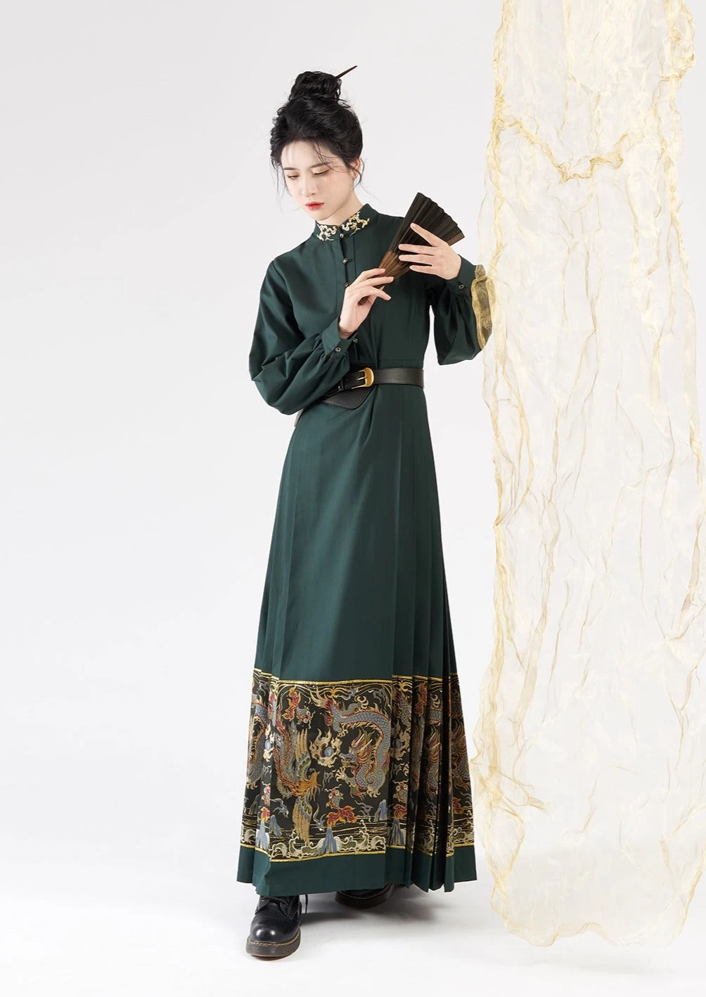 Women’s 2-Piece Cloud Embroidered Daily Hanfu Dress Plus Size | HANFUBAO
