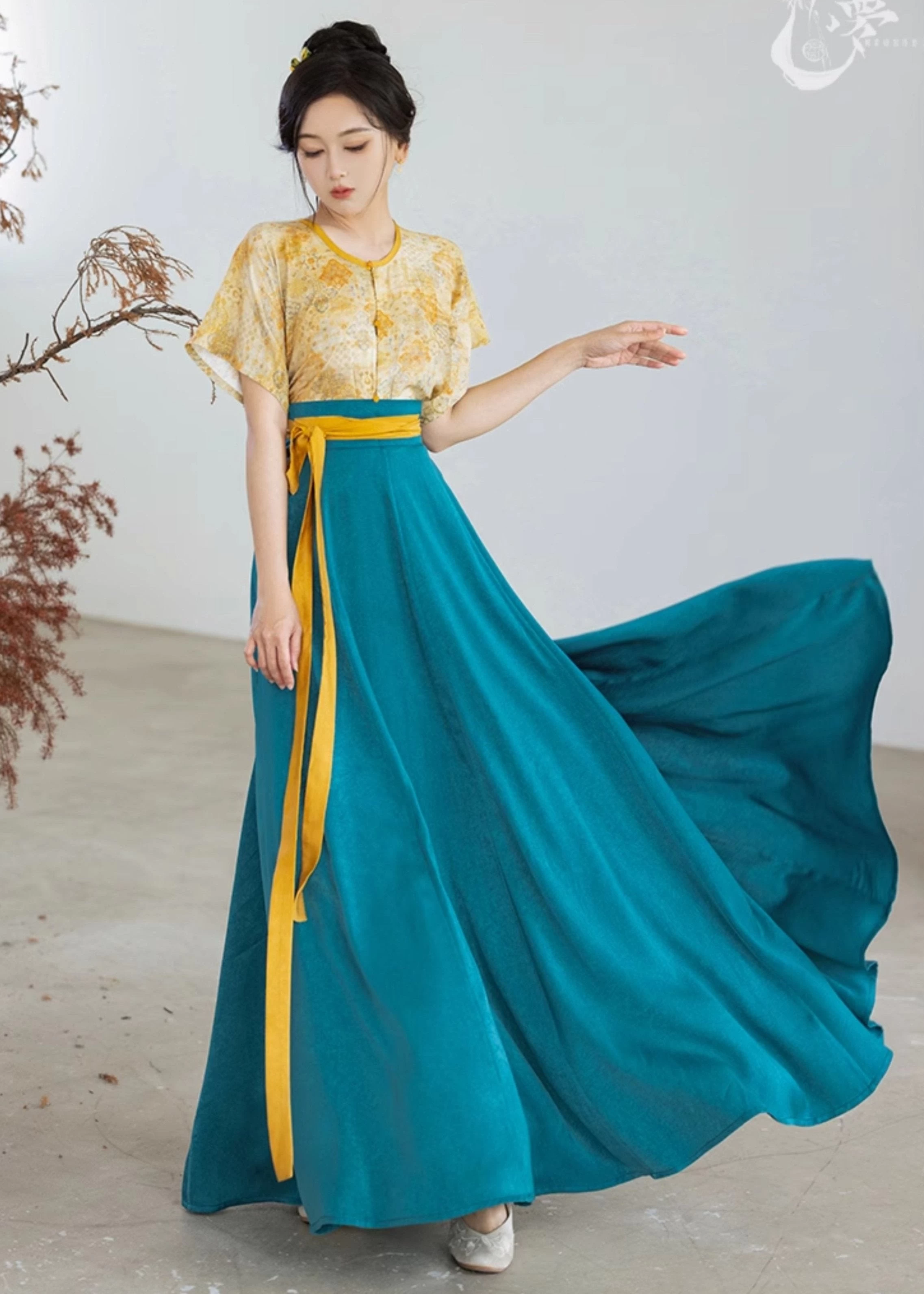 Women Modern Hanfu 2-Piece  Top & Skirt Set for Daily Wear | HANFUBAO