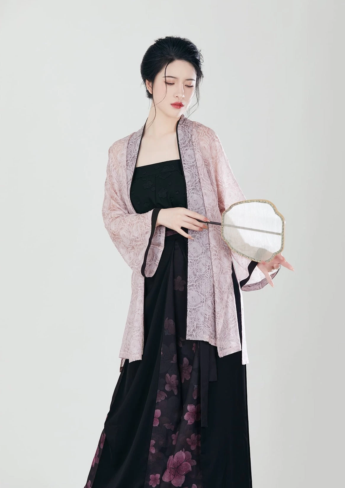 Women's Modern Black Daily Hanfu 3-Piece Set| HANFUBAO