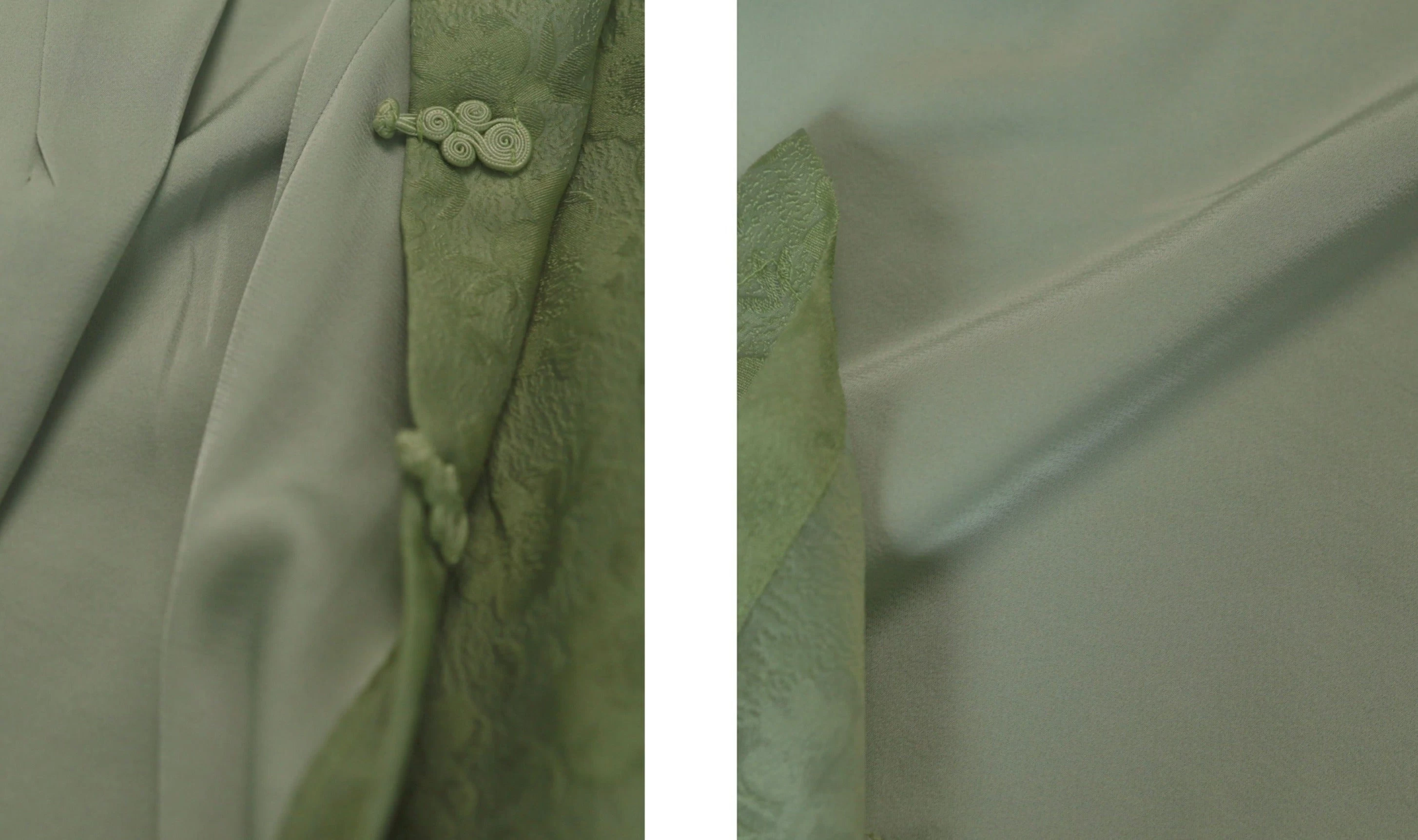 Women's Vintage Green Mandarin Collar Qipao Dress, Polyester-Rayon | HANFUBAO