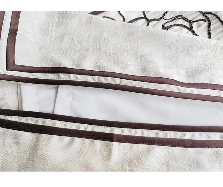 HANFUBAO | Women Acetate Jacquard Qipao Dress Evening Party White Rose Print S-4XL