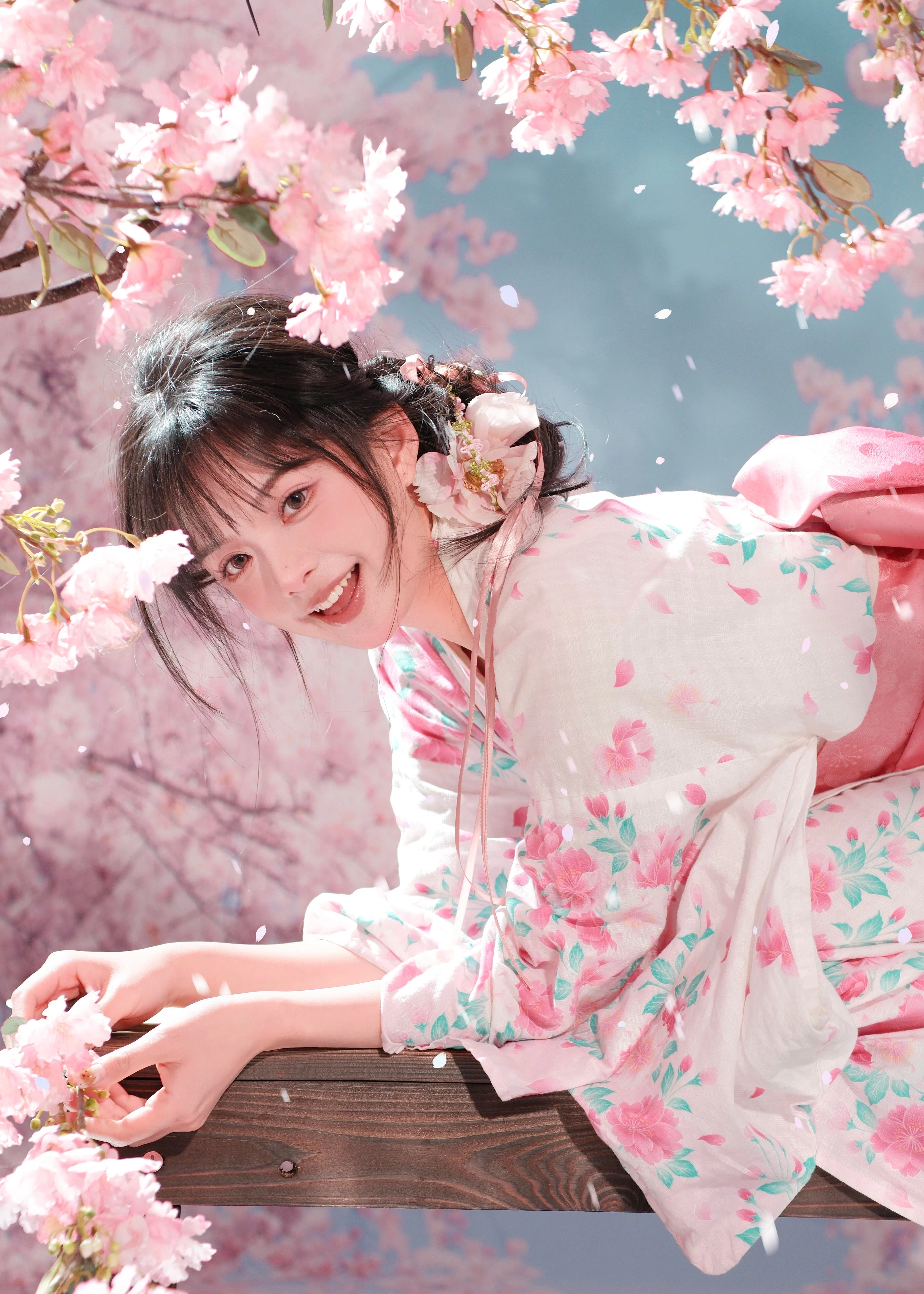 Women’s Modern Hanfu 2-Piece  Kimono Set Pink Sakura | HANFUBAO