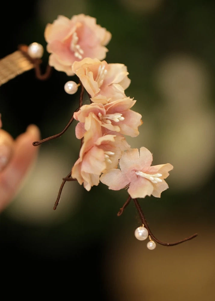 Ivory Yarn Gardenia Flower Hair Clip for Hanfu, 9cm| HANFUBAO