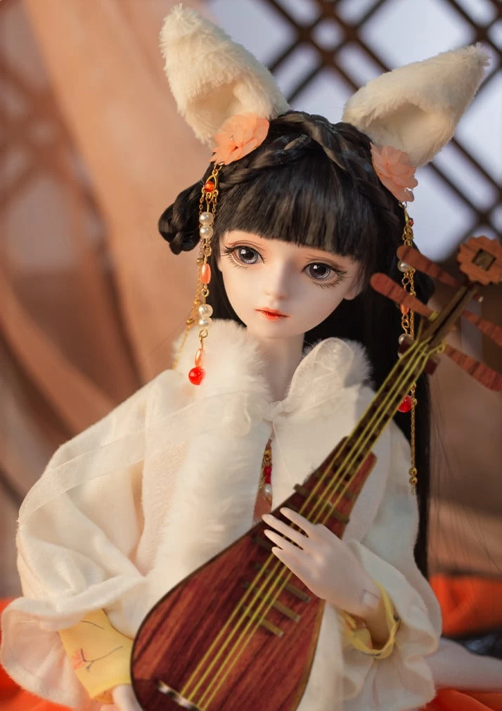 Unisex Handmade 60cm BJD SD Doll Pipa & Fan Recycled Plastic| HANFUBAO
