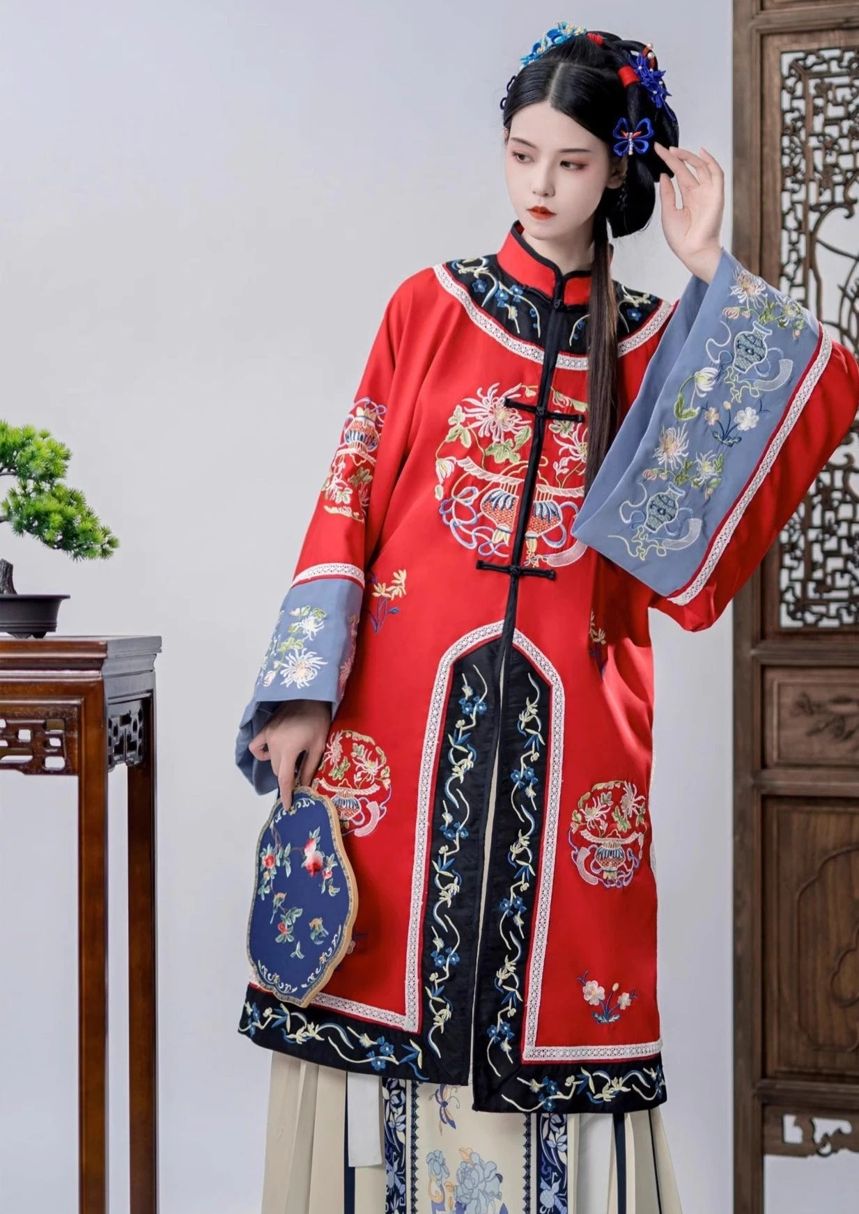 Women’s Qing Hanfu 2-Piece Shirt & Skirt Set, Hazy Moon Plus Size| HANFUBAO