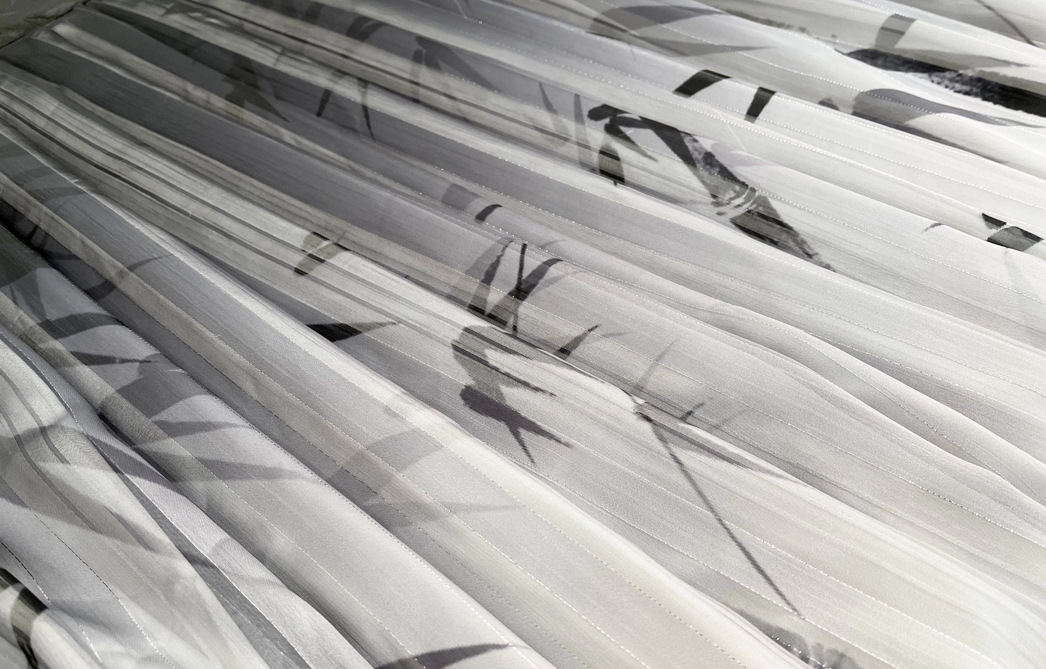 Unisex Modern Daily Hanfu Set Bamboo Pattern Black/White  | HANFUBAO