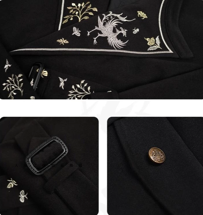 Women Modern Trench Coat with Belt Polyester-Rayon Stretch | HANFUBAO