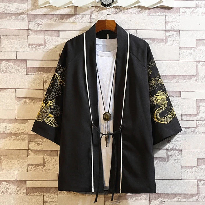 Unisex Modern Daily Hanfu Robe Dragon Print Plus Size | HANFUBAO
