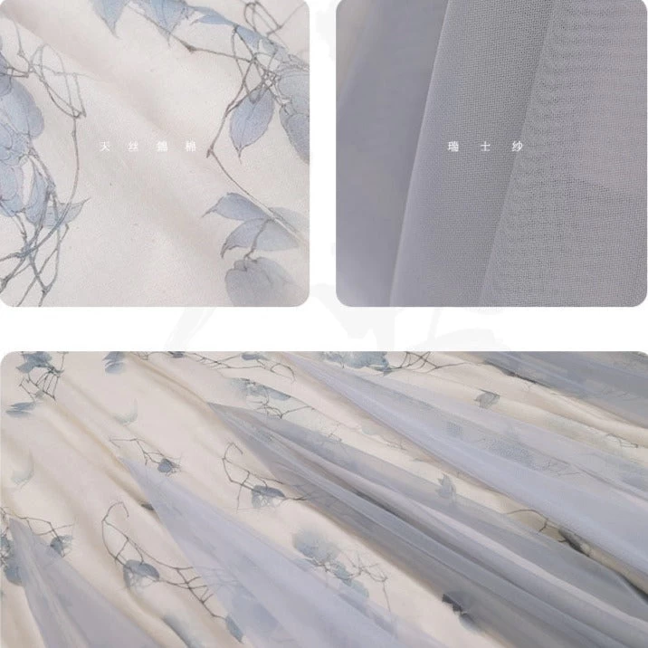 Women Daily Hanfu 3-Piece Set Modern Gray Lyocell Blend | HANFUBAO