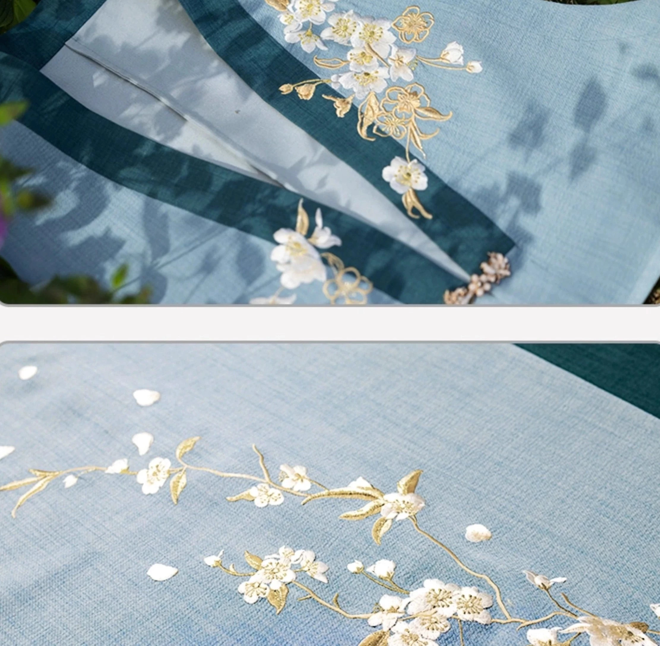 Women Modern Daily Hanfu 4-Piece Set Pear Blossom Print| HANFUBAO