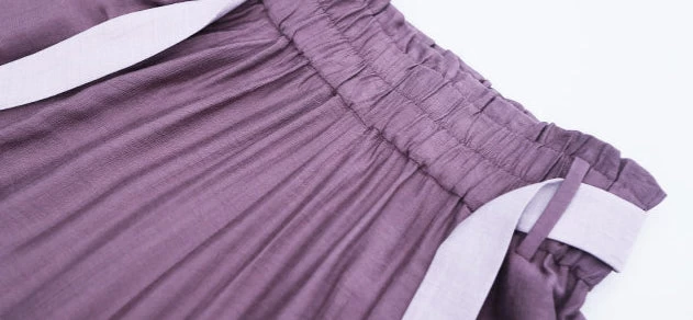 Women Viscose-Nylon Modern Hanfu 2-Piece Set Purple Wisteria | HANFUBAO