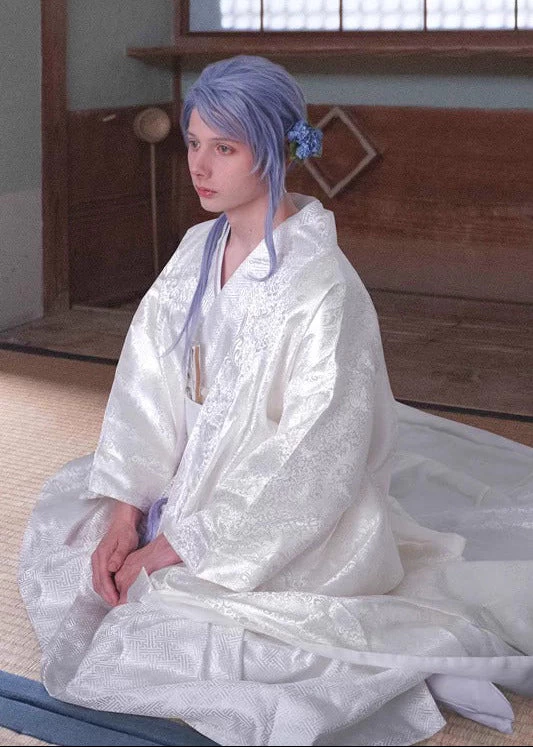 Women’s Modern Hanfu Kimono Set  White Shiromuku | HANFUBAO