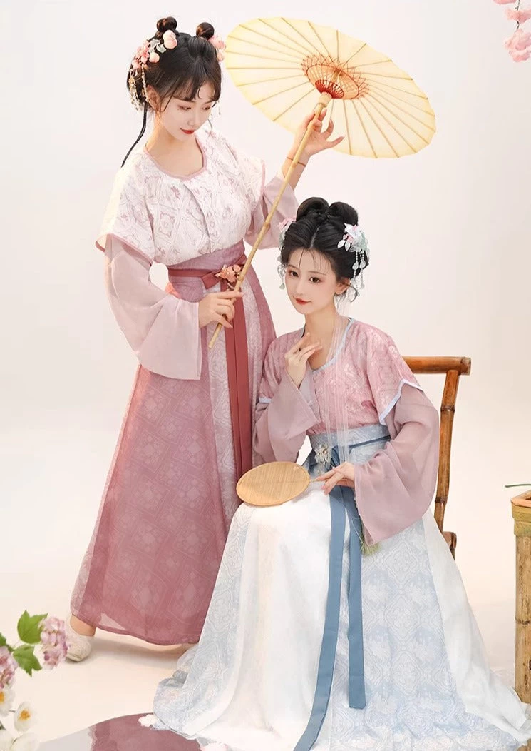 Women Modern Hanfu 3pc Artificial Silk Blend Set | Tang Spring HANFUBAO
