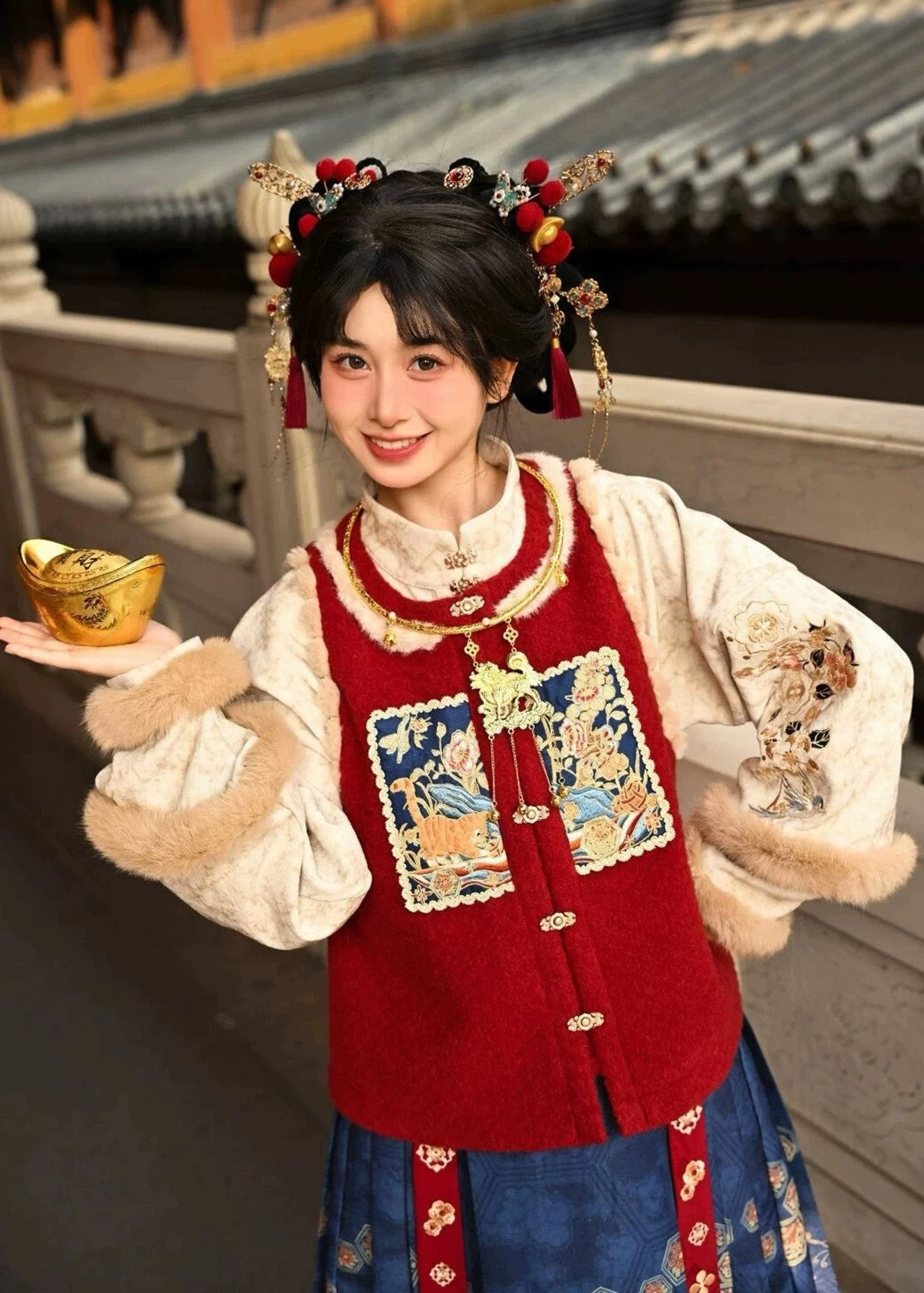 Women’s Plus Size Modern Daily Orange Kitty Hanfu Set,  | HANFUBAO