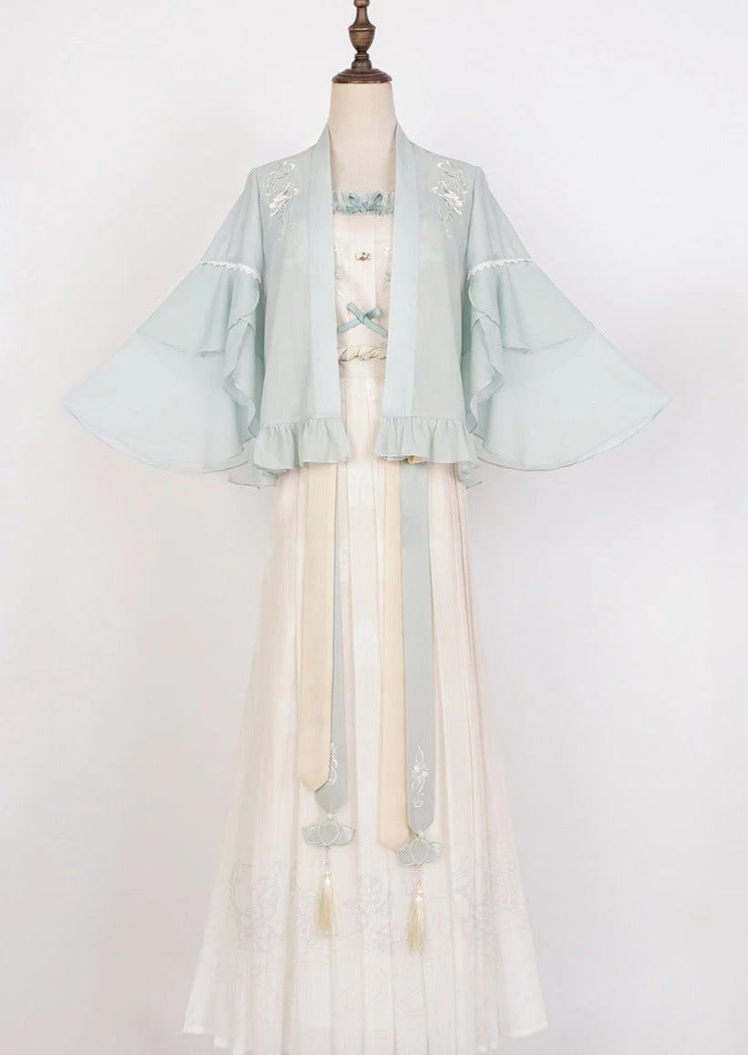 Women Modern Daily Hanfu Green Summer Song Dynasty Set | HANFUBAO
