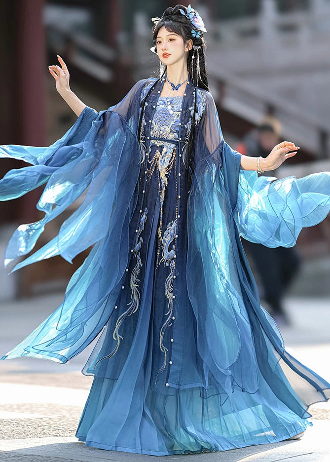 Women’s 5-Piece Dragon Embroidered Hanfu Set for Cosplay & Festivals | HANFUBAO