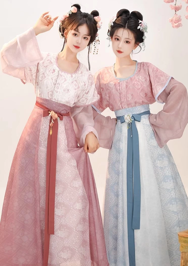 Women Modern Hanfu 3pc Artificial Silk Blend Set | Tang Spring HANFUBAO