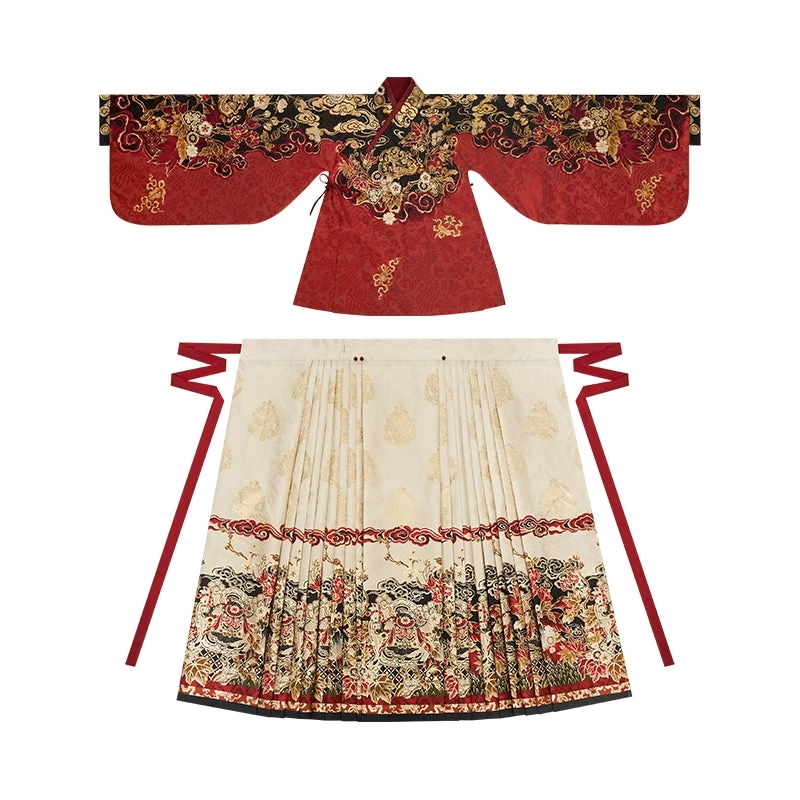 Women’s 5-Piece New Year Daily Hanfu Set, Embroidered Cloud Collar | HANFUBAO