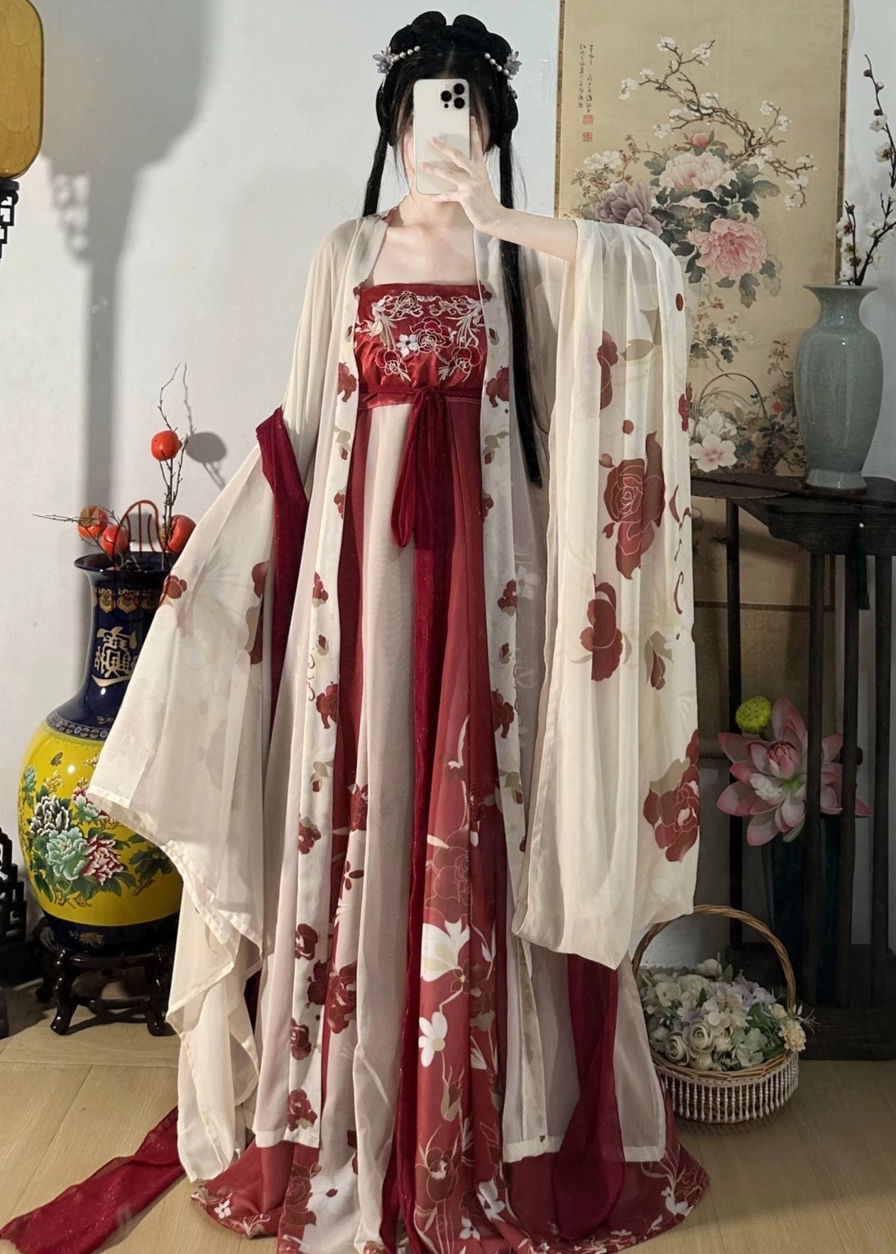 Women’s Plus Size Modern Hanfu Chiffon 3-Piece Set | HANFUBAO