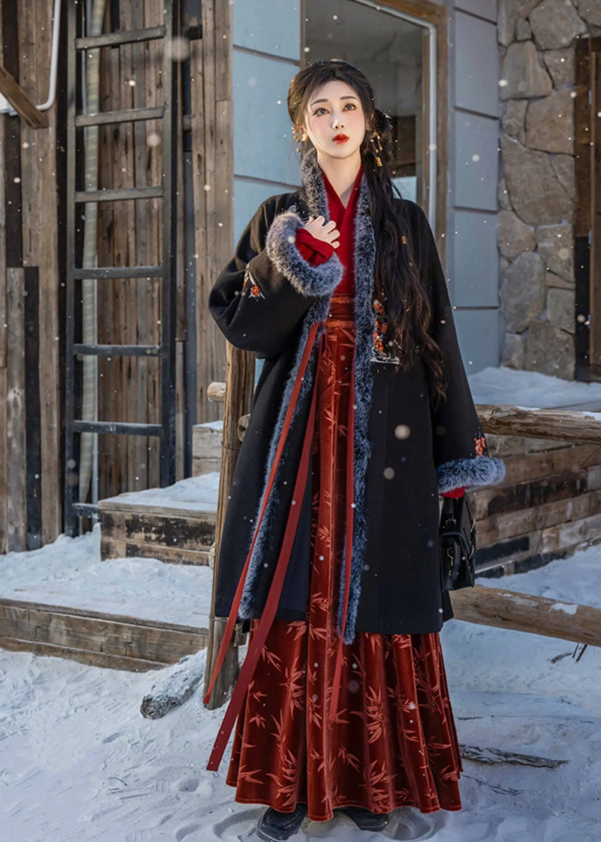 Women Modern Daily Hanfu 3-Piece  Set Snow White | HANFUBAO