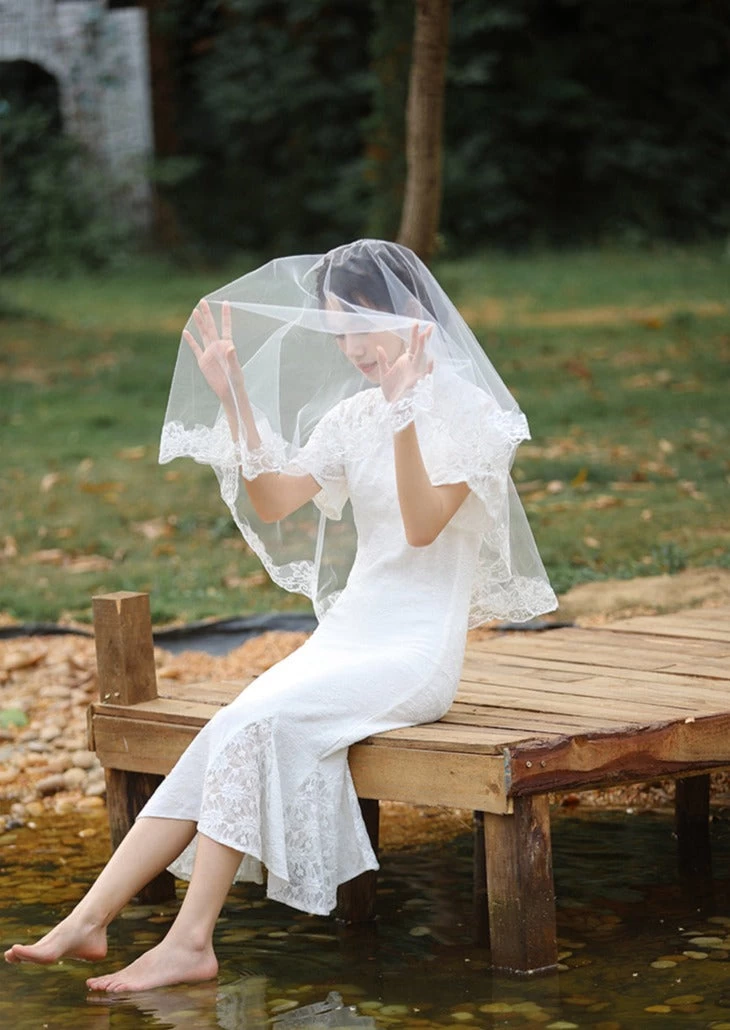 White Bridal Qipao Dress (WQP01)