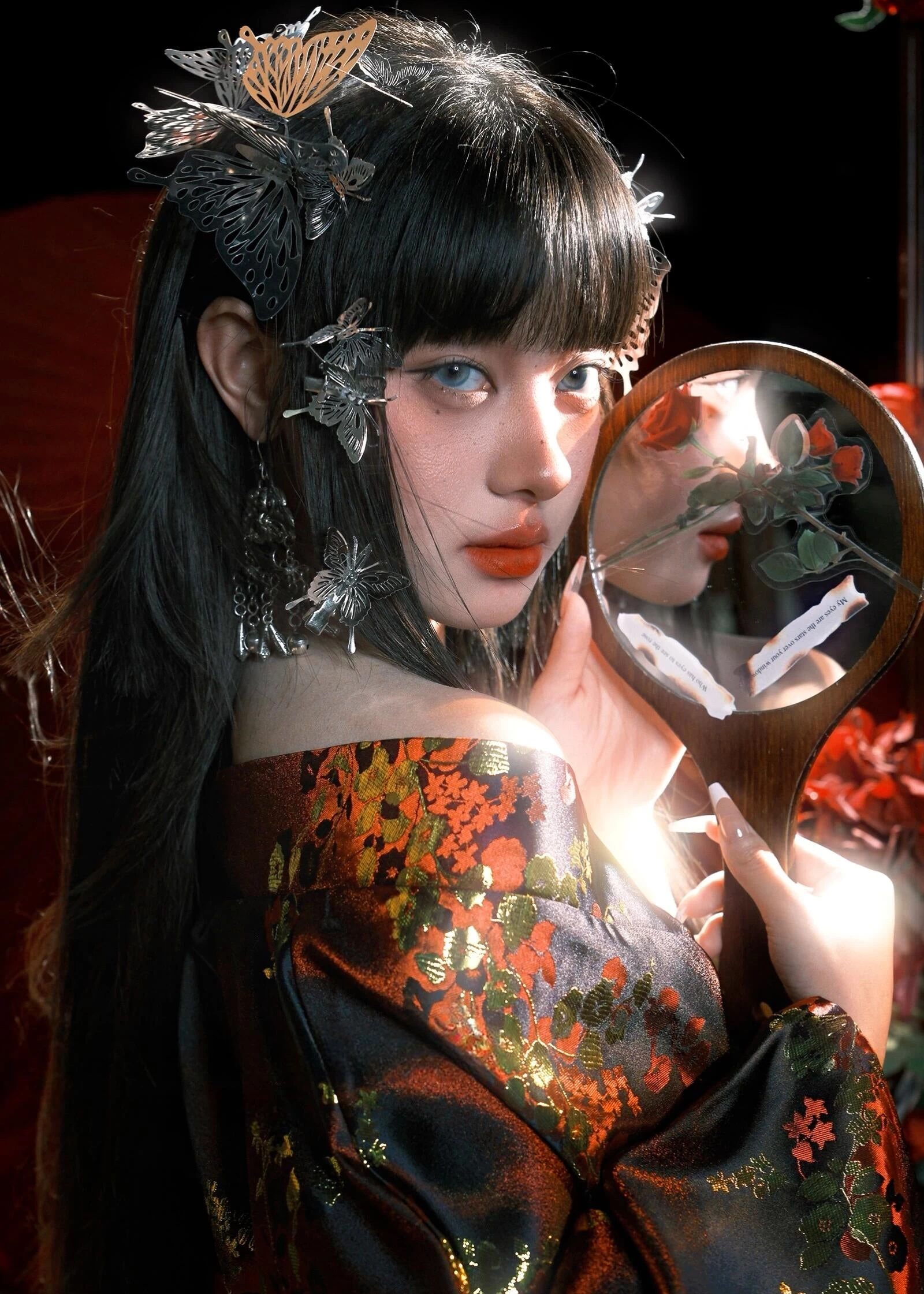 Women’s 2-Piece Daily Hanfu Kimono Set, Floral Pattern, 100%  | HANFUBAO