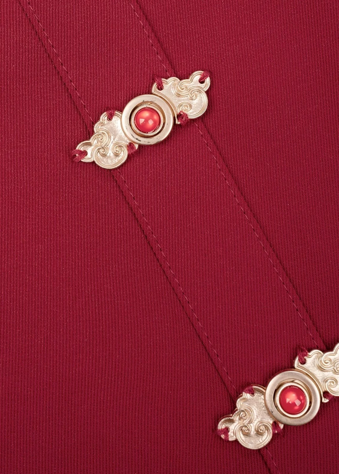 Women's Modern 3-Piece Ma Mian Skirt Hanfu Set in Cinnabar| HANFUBAO