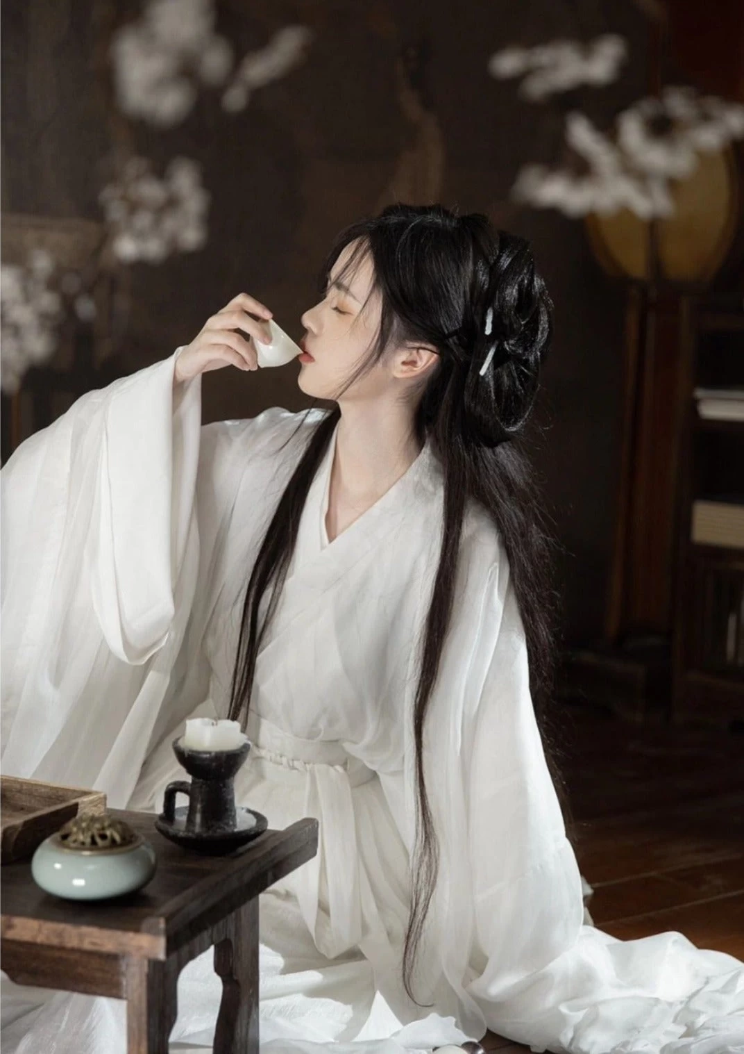 Women 4-Piece Chiffon Hanfu Set Daily Wear Flowing Skirt Plus Size| HANFUBAO