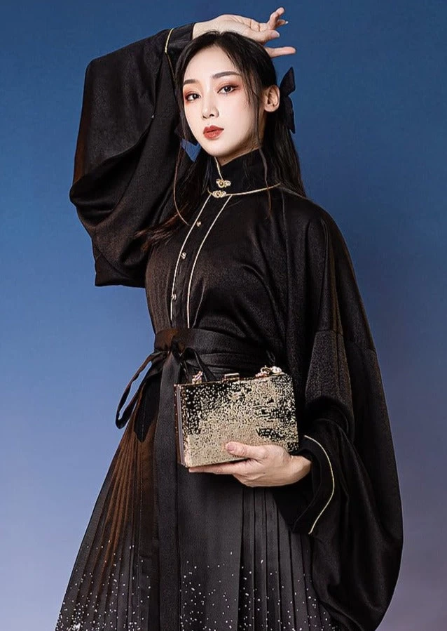 Women Modern Hanfu Daily Blouse Black/White | HANFUBAO
