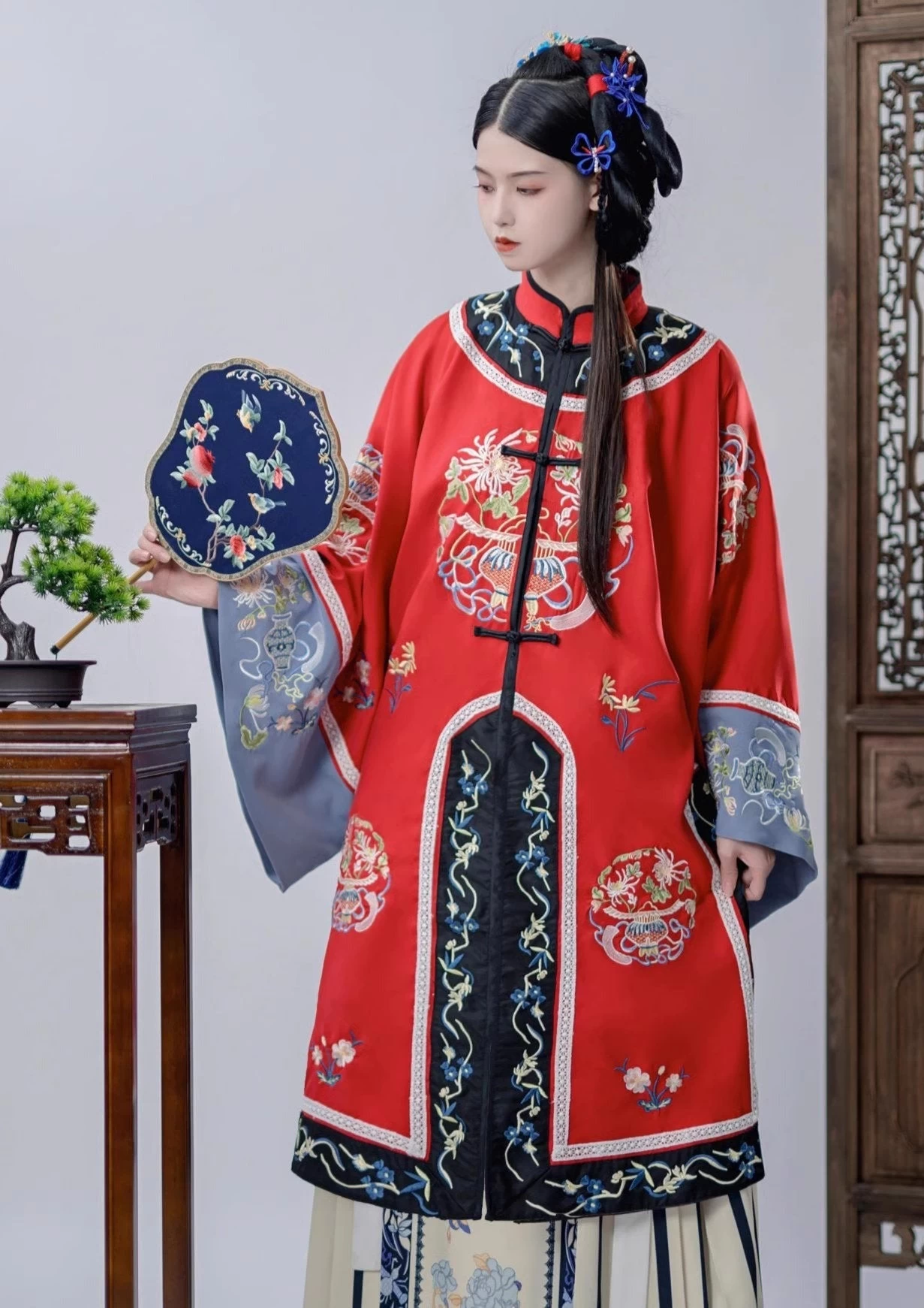 Women’s Qing Hanfu 2-Piece Shirt & Skirt Set, Hazy Moon Plus Size| HANFUBAO