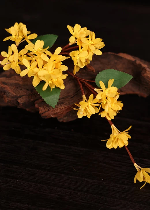 Women Yarn Flower Hair Clips Set, Sweet Osmanthus Embroidered | HANFUBAO