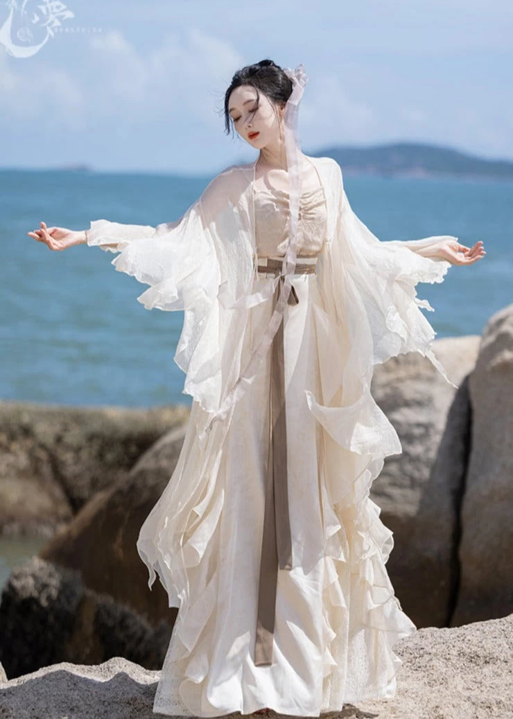 Women Modern 3-Piece Daily Hanfu Set  Skirt Outfit | HANFUBAO