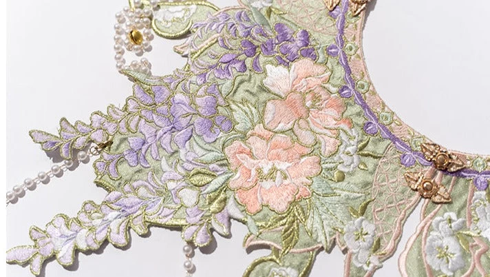 Women  Modern Daily Hanfu Set Purple Flower Embroidery | HANFUBAO