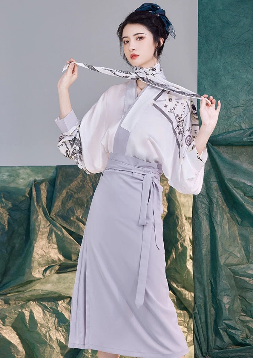 Women Modern Daily Hanfu Set Modern Blue | HANFUBAO
