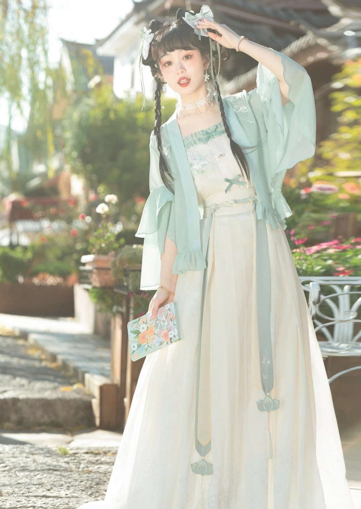 Women Modern Daily Hanfu Green Summer Song Dynasty Set | HANFUBAO