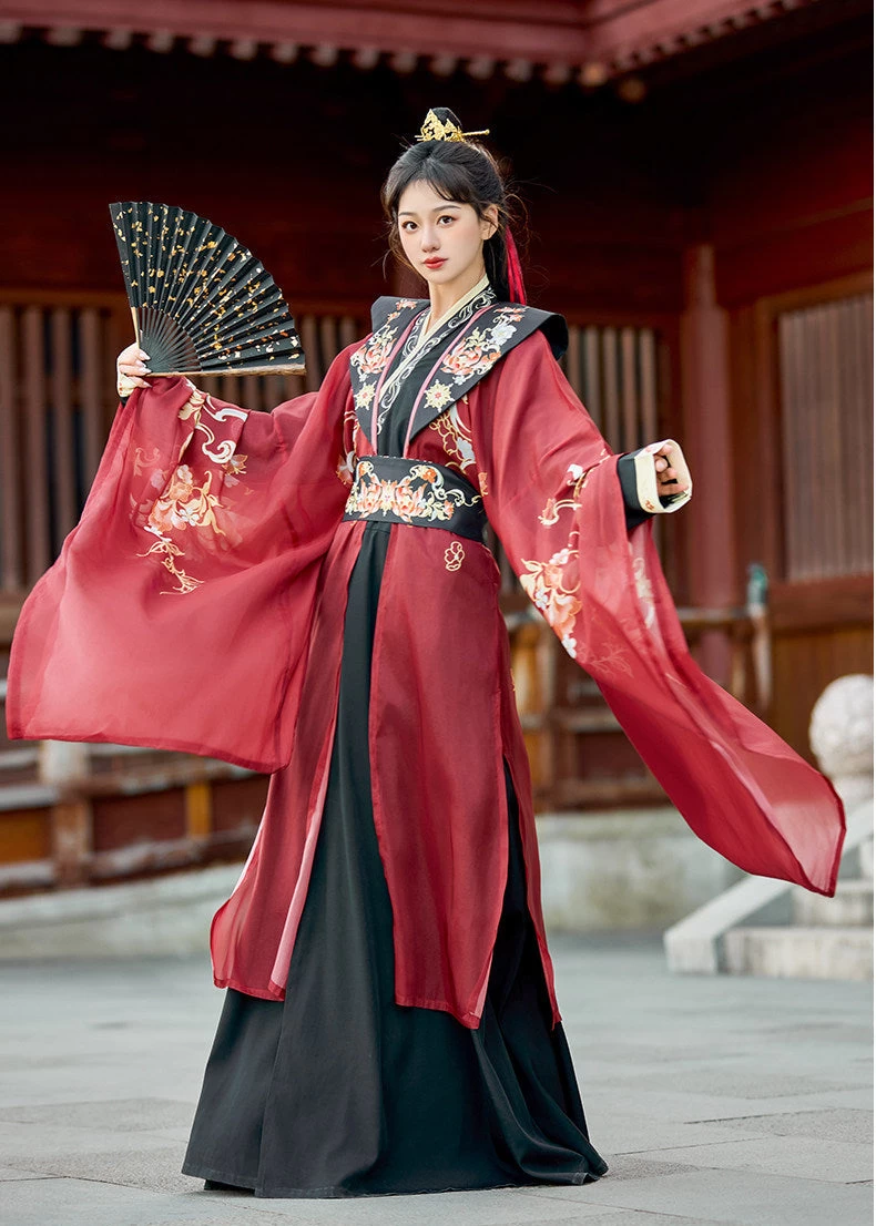 Unisex 3-Piece Daily Hanfu Set Jade Light Plus Size Polyester| HANFUBAO