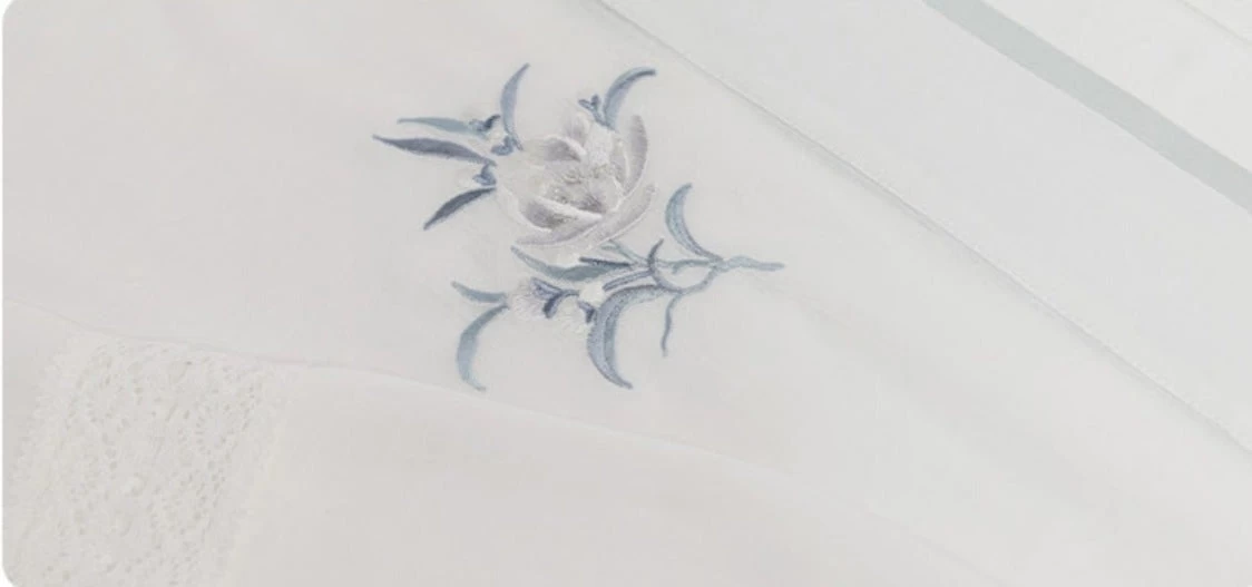 Women’s 4-Piece Blue Jasmine Daily Hanfu Set,  Blend | HANFUBAO