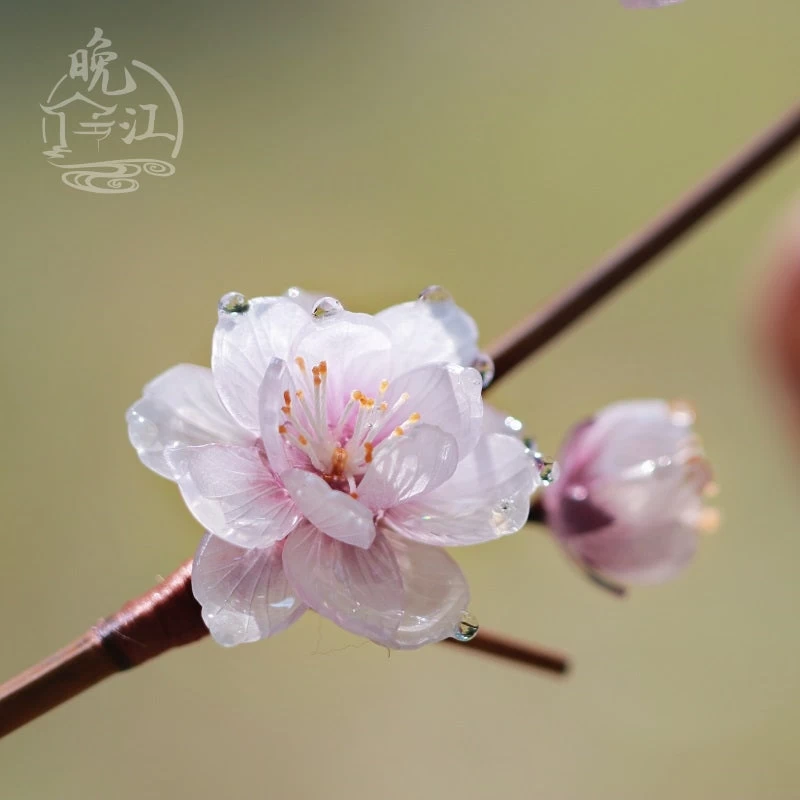 Women Hanfu Plum Blossom Hairpin Pink/Purple Bamboo Shrinky Dinks| HANFUBAO