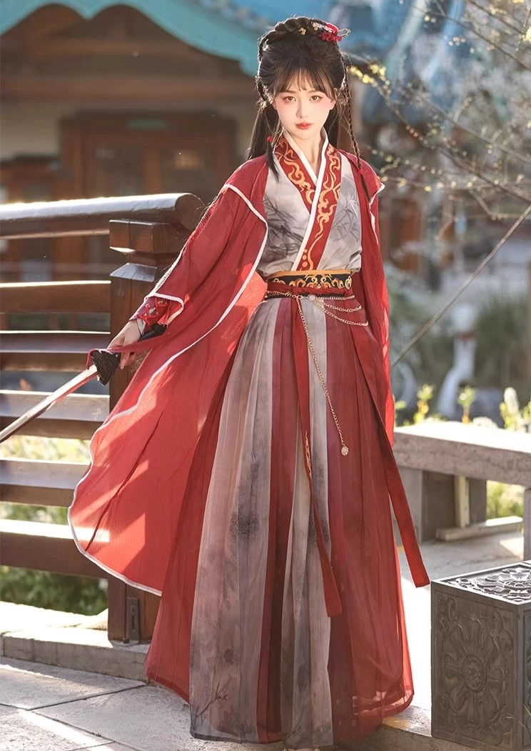 Unisex Modern Hanfu Cotton Blend Bamboo Pattern Set | HANFUBAO
