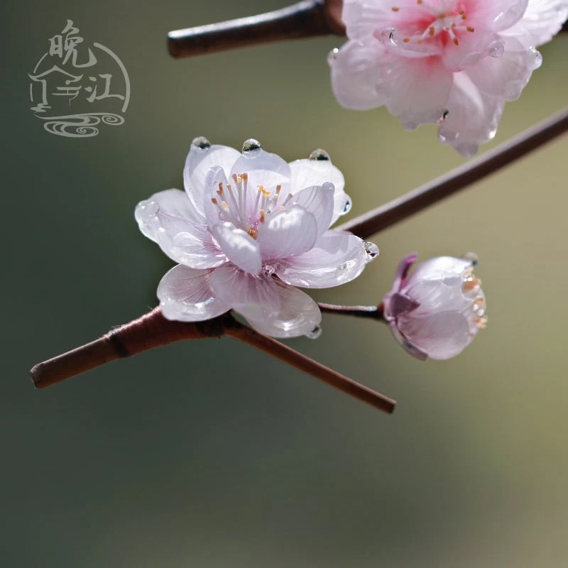 Women Hanfu Plum Blossom Hairpin Pink/Purple Bamboo Shrinky Dinks| HANFUBAO