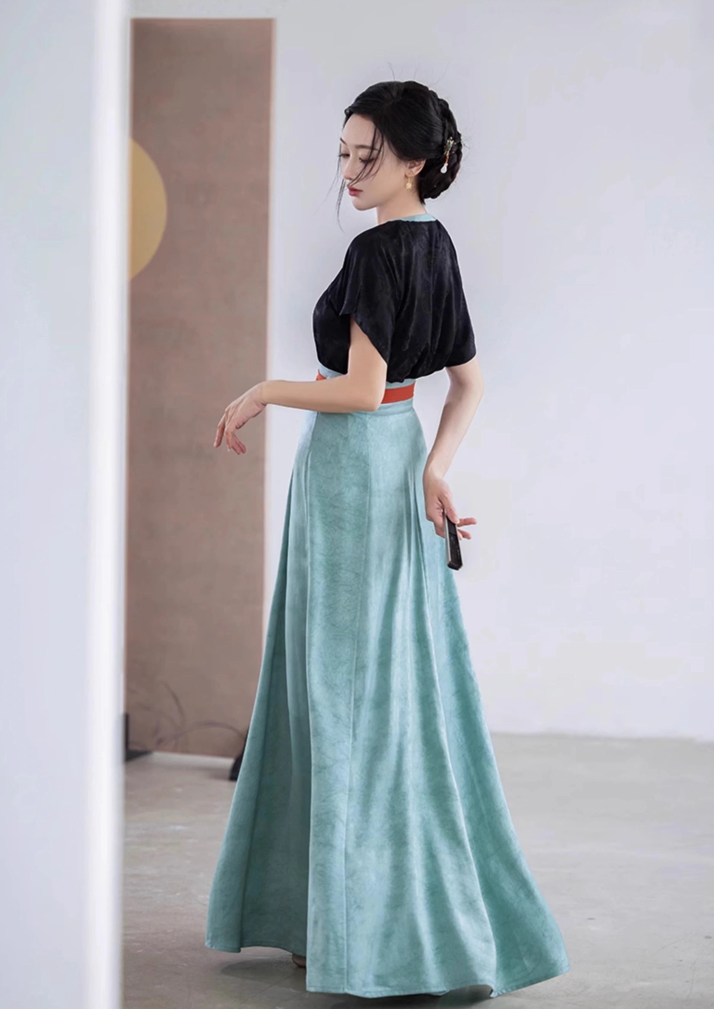 Women Modern Hanfu Artificial Silk-Cotton Summer Top | HANFUBAO