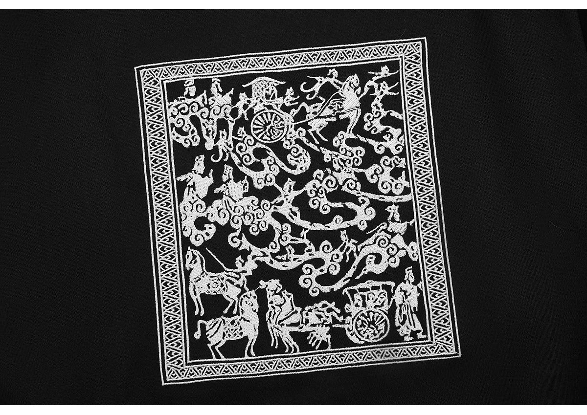 Women Modern Summer Hanfu Set Horse Cloud Feather Print | HANFUBAO